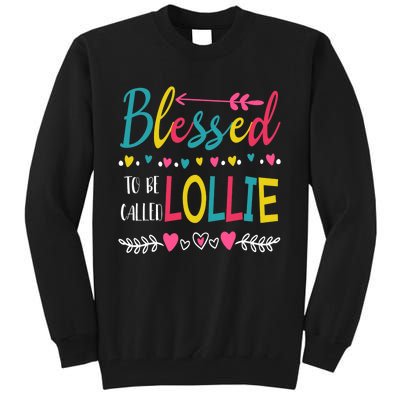 Blessed To Be Called Lollie Colorful Grandma MotherS Day Tall Sweatshirt