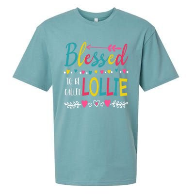 Blessed To Be Called Lollie Colorful Grandma MotherS Day Sueded Cloud Jersey T-Shirt