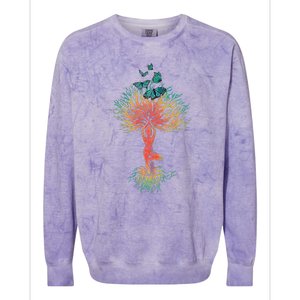 Butterfly Tree Beautiful Animal Butterflies Tree Nature Colorblast Crewneck Sweatshirt