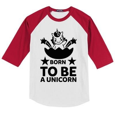 Born To Be A Unicorn Kids Colorblock Raglan Jersey