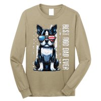 Boston Terrier Best Dog Dad Ever American Flag Vintage(2) Long Sleeve Shirt