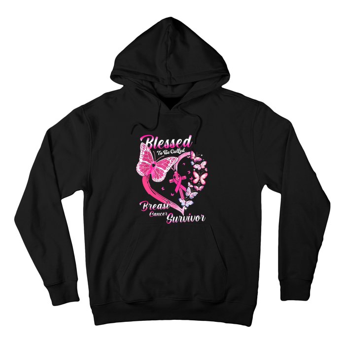 Blessed To Be Called Pink Butterfly Breast Cancer Survivor Hoodie