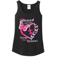 Blessed To Be Called Pink Butterfly Breast Cancer Survivor Ladies Essential Tank