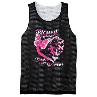 Blessed To Be Called Pink Butterfly Breast Cancer Survivor Mesh Reversible Basketball Jersey Tank