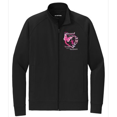 Blessed To Be Called Pink Butterfly Breast Cancer Survivor Stretch Full-Zip Cadet Jacket