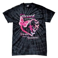 Blessed To Be Called Pink Butterfly Breast Cancer Survivor Tie-Dye T-Shirt