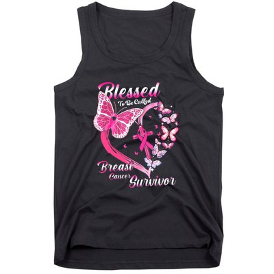 Blessed To Be Called Pink Butterfly Breast Cancer Survivor Tank Top