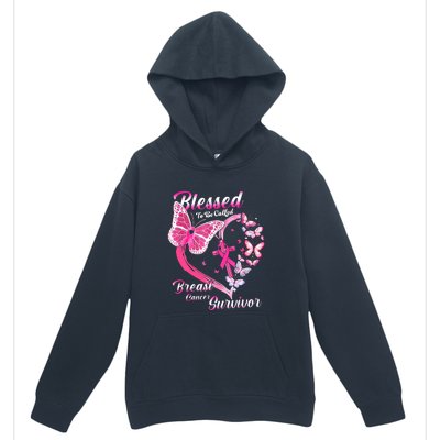 Blessed To Be Called Pink Butterfly Breast Cancer Survivor Urban Pullover Hoodie