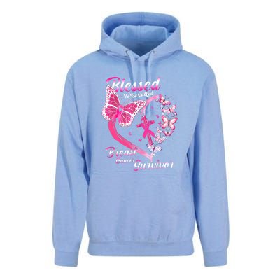 Blessed To Be Called Pink Butterfly Breast Cancer Survivor Unisex Surf Hoodie