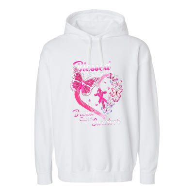 Blessed To Be Called Pink Butterfly Breast Cancer Survivor Garment-Dyed Fleece Hoodie