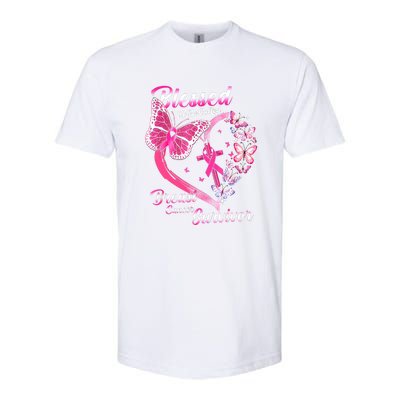 Blessed To Be Called Pink Butterfly Breast Cancer Survivor Softstyle CVC T-Shirt