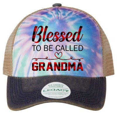 Blessed To Be Called Grandma Red Plaid Mother's Day Legacy Tie Dye Trucker Hat