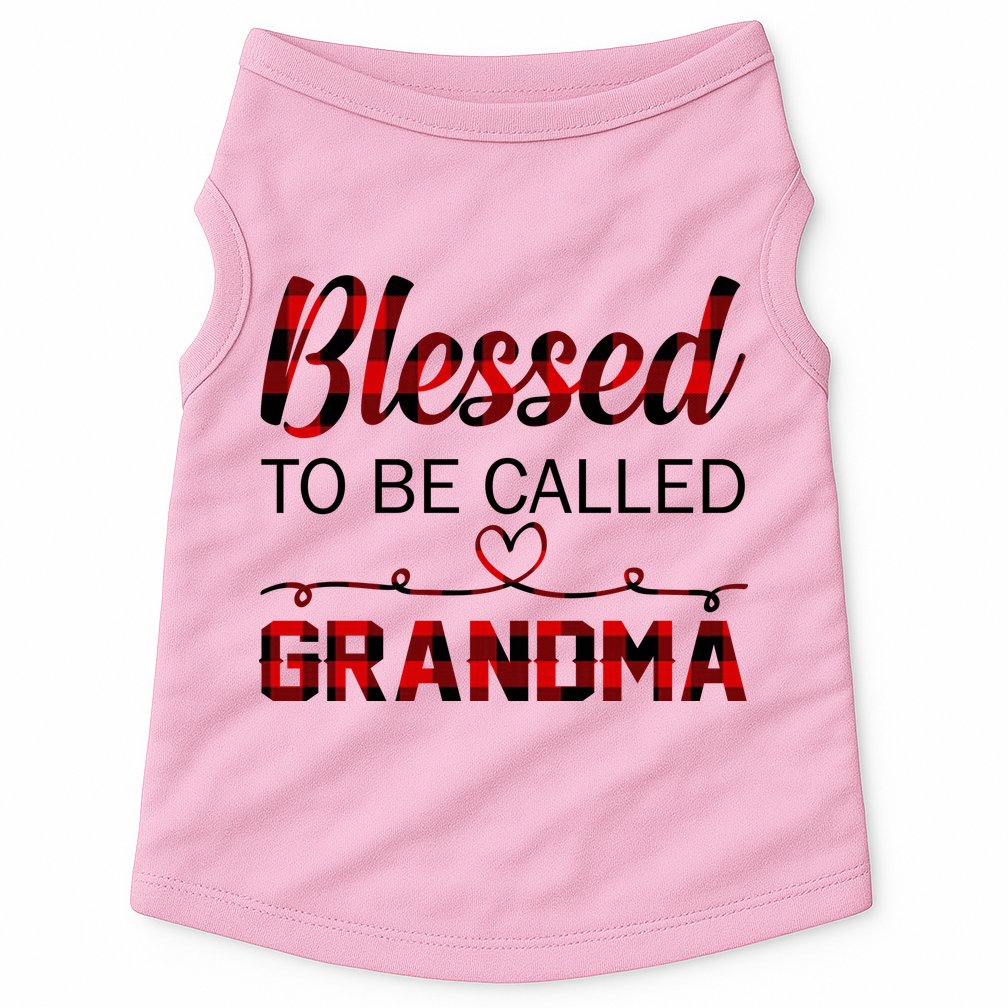 Blessed To Be Called Grandma Red Plaid Mother's Day Doggie Tank