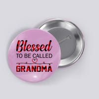 Blessed To Be Called Grandma Red Plaid Mother's Day Button