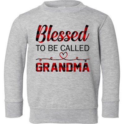 Blessed To Be Called Grandma Red Plaid Mother's Day Toddler Sweatshirt