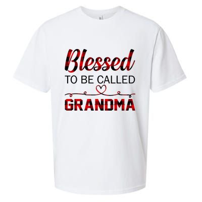 Blessed To Be Called Grandma Red Plaid Mother's Day Sueded Cloud Jersey T-Shirt