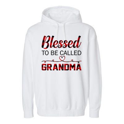 Blessed To Be Called Grandma Red Plaid Mother's Day Garment-Dyed Fleece Hoodie
