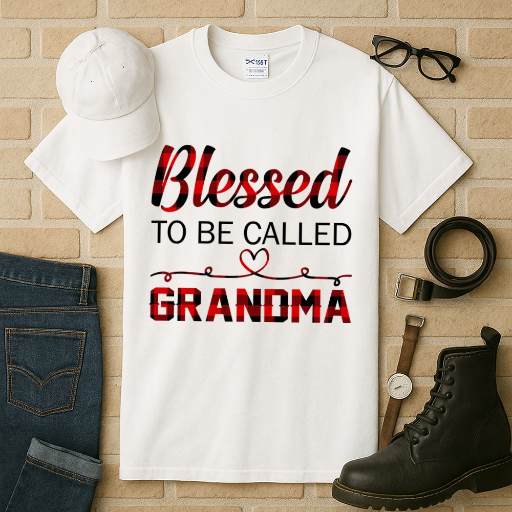 Blessed To Be Called Grandma Red Plaid Mother's Day Tall T-Shirt