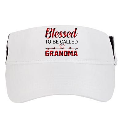 Blessed To Be Called Grandma Red Plaid Mother's Day Adult Drive Performance Visor