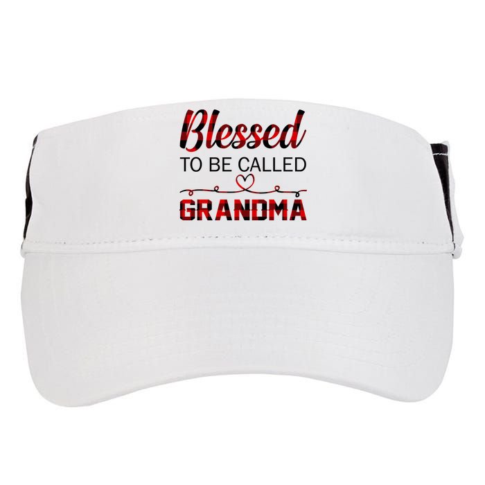 Blessed To Be Called Grandma Red Plaid Mother's Day Adult Drive Performance Visor