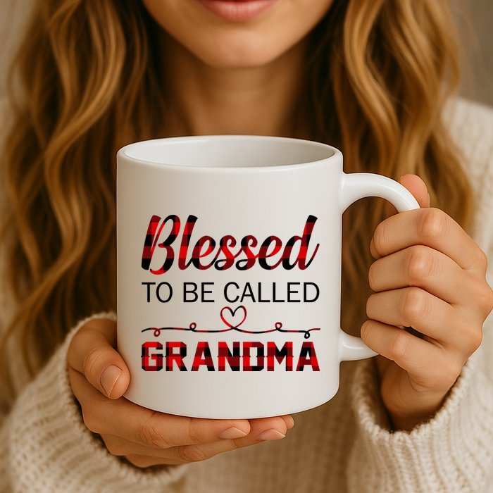 Blessed To Be Called Grandma Red Plaid Mother's Day Mug
