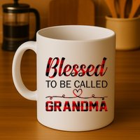 Blessed To Be Called Grandma Red Plaid Mother's Day Mug