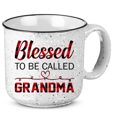 Blessed To Be Called Grandma Red Plaid Mother's Day 15oz Campfire Ceramic Mug