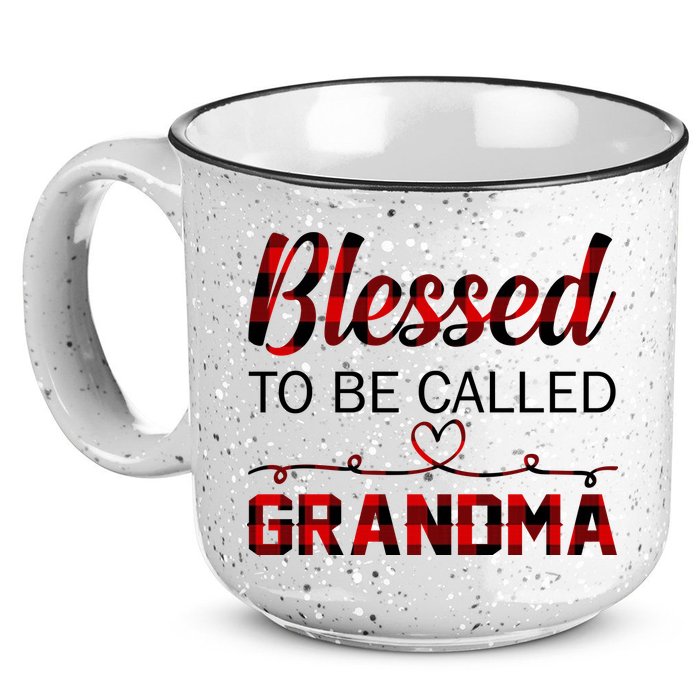 Blessed To Be Called Grandma Red Plaid Mother's Day 15oz Campfire Ceramic Mug