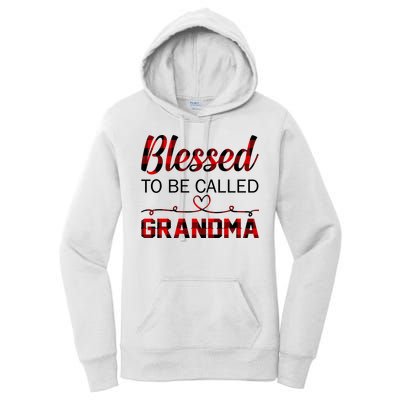 Blessed To Be Called Grandma Red Plaid Mother's Day Women's Pullover Hoodie