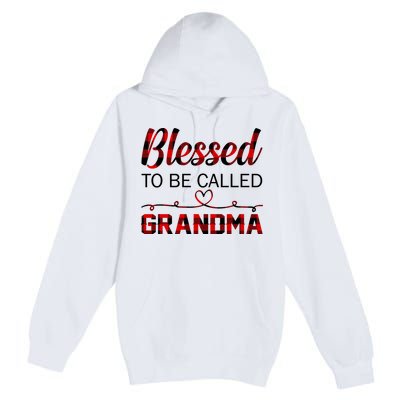 Blessed To Be Called Grandma Red Plaid Mother's Day Premium Pullover Hoodie