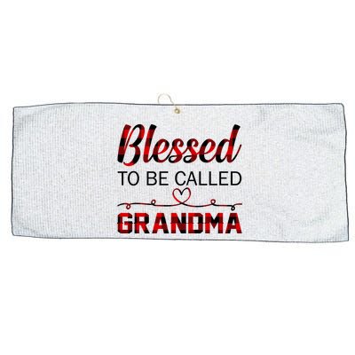 Blessed To Be Called Grandma Red Plaid Mother's Day Large Microfiber Waffle Golf Towel