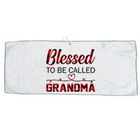 Blessed To Be Called Grandma Red Plaid Mother's Day Large Microfiber Waffle Golf Towel