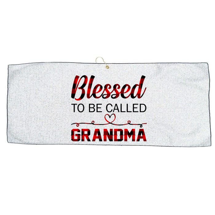 Blessed To Be Called Grandma Red Plaid Mother's Day Large Microfiber Waffle Golf Towel