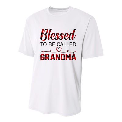 Blessed To Be Called Grandma Red Plaid Mother's Day Youth Performance Sprint T-Shirt