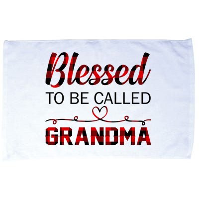 Blessed To Be Called Grandma Red Plaid Mother's Day Microfiber Hand Towel
