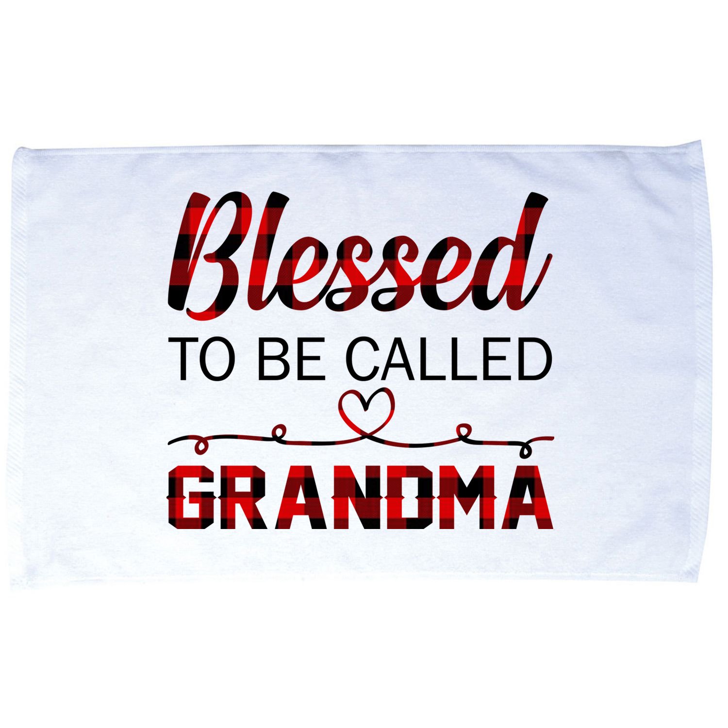 Blessed To Be Called Grandma Red Plaid Mother's Day Microfiber Hand Towel