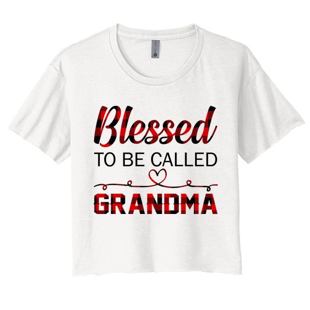 Blessed To Be Called Grandma Red Plaid Mother's Day Crop Top