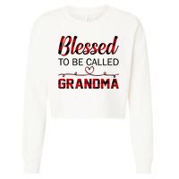 Blessed To Be Called Grandma Red Plaid Mother's Day Cropped Pullover Crew