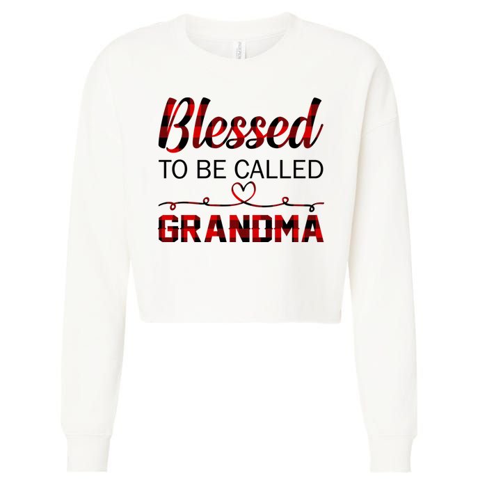 Blessed To Be Called Grandma Red Plaid Mother's Day Cropped Pullover Crew