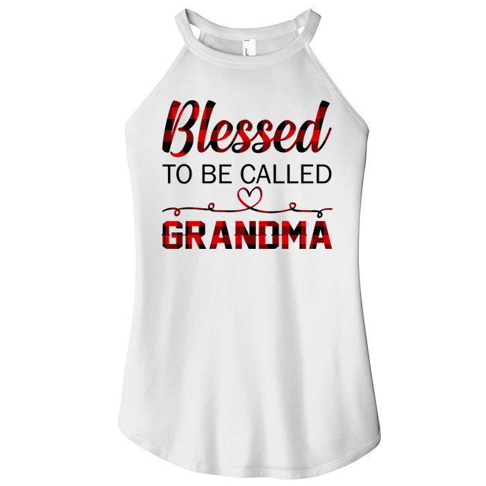 Blessed To Be Called Grandma Red Plaid Mother's Day Women's Perfect Tri Rocker Tank