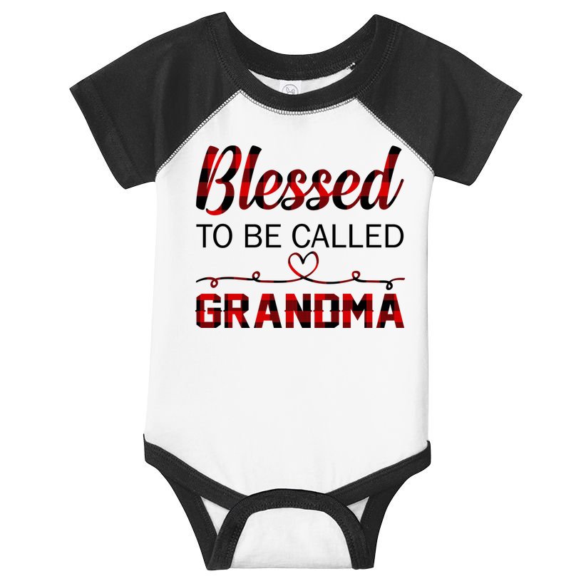 Blessed To Be Called Grandma Red Plaid Mother's Day Infant Baby Jersey Bodysuit