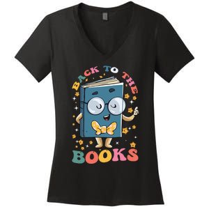 Back To Books Back To School Theme Women's V-Neck T-Shirt