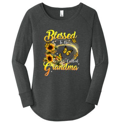 Blessed To Be Called Grandma Tee Sunflower Women's Perfect Tri Tunic Long Sleeve Shirt