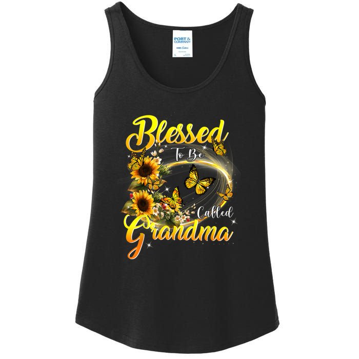 Blessed To Be Called Grandma Tee Sunflower Ladies Essential Tank