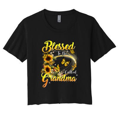 Blessed To Be Called Grandma Tee Sunflower Women's Crop Top Tee