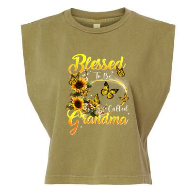 Blessed To Be Called Grandma Tee Sunflower Garment-Dyed Women's Muscle Tee