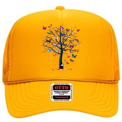 Butterfly Tree Beautiful High Crown Mesh Back Trucker Hat