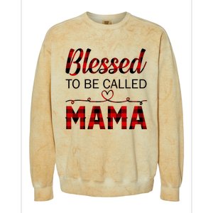 Blessed To Be Called Mama Red Plaid Mother's Day Colorblast Crewneck Sweatshirt