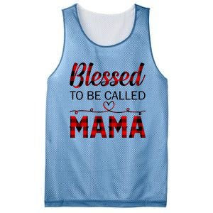 Blessed To Be Called Mama Red Plaid Mother's Day Mesh Reversible Basketball Jersey Tank