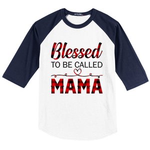 Blessed To Be Called Mama Red Plaid Mother's Day Baseball Sleeve Shirt